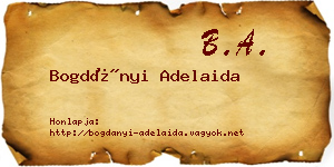 Bogdányi Adelaida névjegykártya